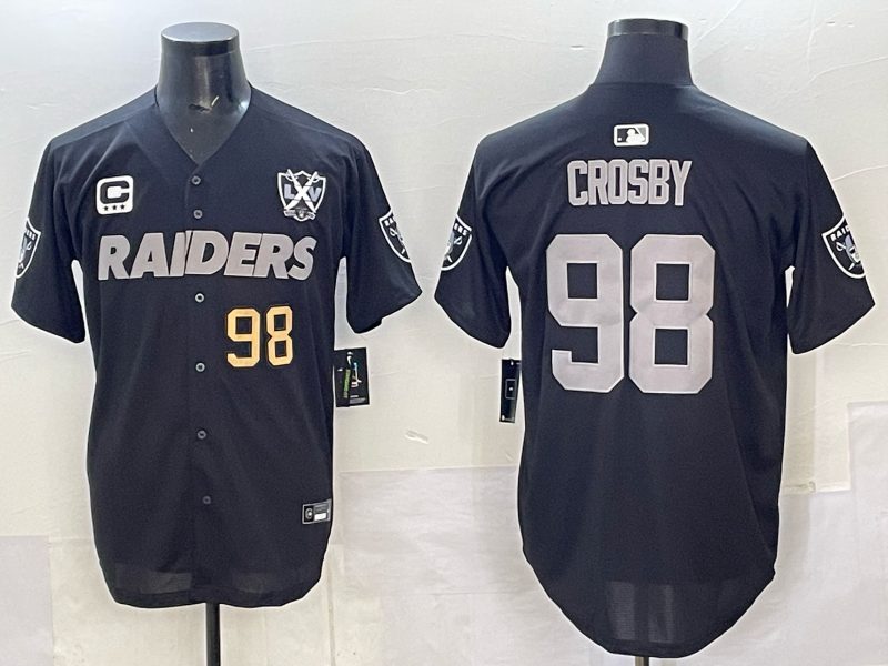 Men Oakland Raiders 98 Crosby black Nike 2025 Limited NFL Jersey 006